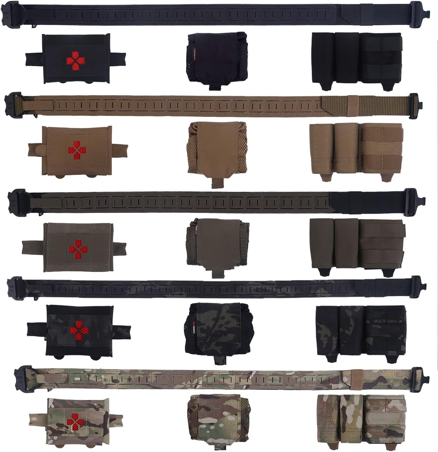 KDTAC Airsoft Tactical Battle Belt - Full Colorway Options with NATO Standard Camo Patterns 500D Cordura Modular MOLLE System for MilsimOutdoorHunting