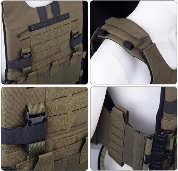 [KDTAC] GTPC 2.0 Modular Tactical Vest - Laser-Cut MOLLE Tactical Vest Panels, Lightweight Quick-Release System - Survival Airsoft Ready Gear - Image 4