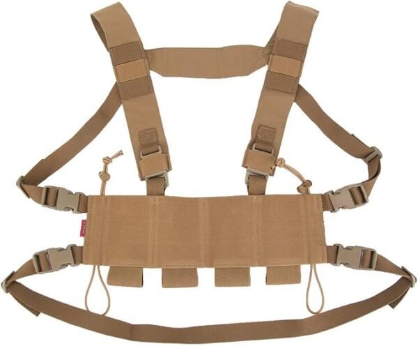 KDTAC Survival Gaming Tactical Vest - Modular Storage System, 500D Cordura® Fabric, Coyote Brown (CB) | Lightweight & Flexible Chest Harness