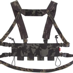 KDTAC Survival Tactical Vest - Storage Compartment, 500D Cordura, MultiCam Black (MCBK) - Rear View Display