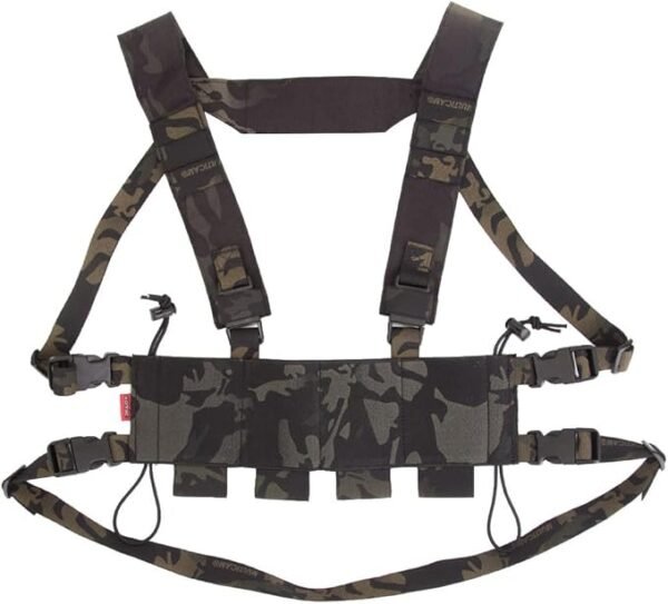 KDTAC Survival Tactical Vest - Storage Compartment (500D CorduraMCBK Camouflage) - Front View Display