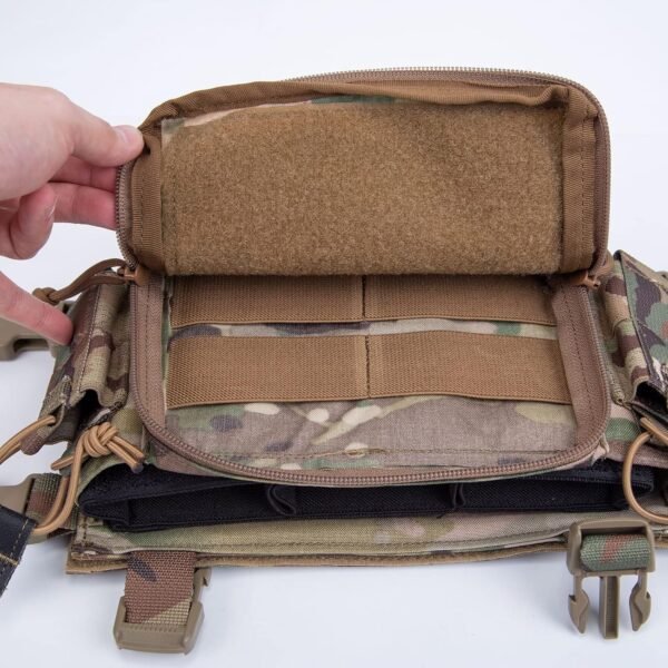 [KDTAC] CRM Longfei Tactical Chest Rig External Pocket Compartment Display Modular MOLLE System, 500D Nylon Combat Vest with Quick-Access Storage for Tactical Missions & Airsoft Expandable Gear Organization Design