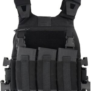 KDTAC-FCSK4.0-Tactical-Plate-Carrier-Front-SWIFT-CLIP-Black-M4-Mag-Pouch-March2025