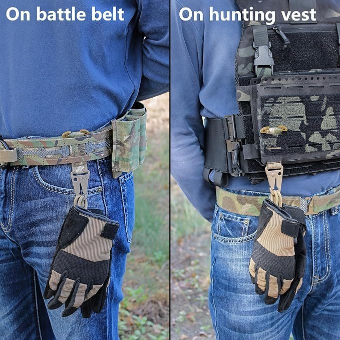 KDTAC MOLLE Tactical Belt Clip - Heavy-Duty Metal Keychain Attachment for Combat Gear & Vest Accessories | Universal Molle Webbing Compatibility