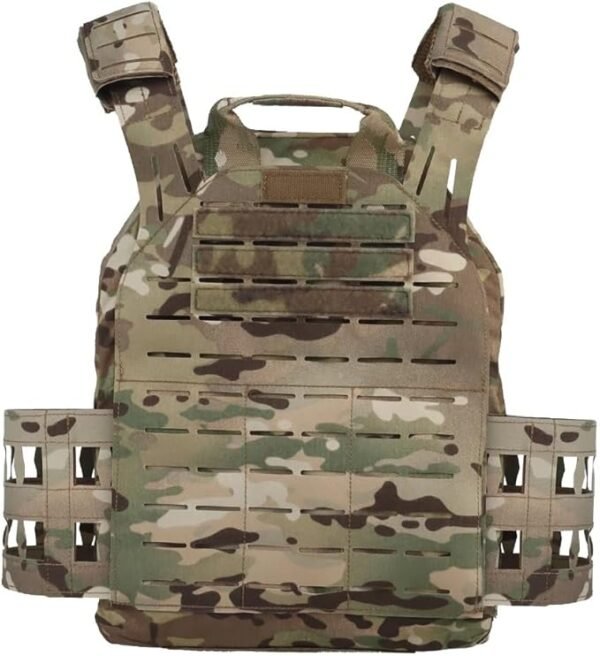 [KDTAC] LBT6094-G3-V2S Tactical Vest - Enhanced MOLLE Front Panel with PhoneGas Launcher Storage, MC Camo - Ergonomic Combat System