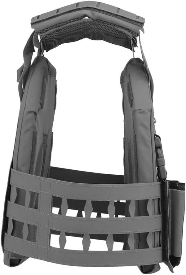 KDTAC Tactical Vest Wolf Grey Side Profile - Anatomically Contoured Waist System with Laser-Cut MOLLE Panels & Dynamic Load-Bearing Technology