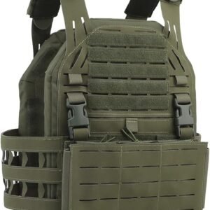 KDTAC Tactical Vest Side Profile - Ranger Green Laser-Cut MOLLE Panel with Ergonomic Waist System & Covert Tool Access