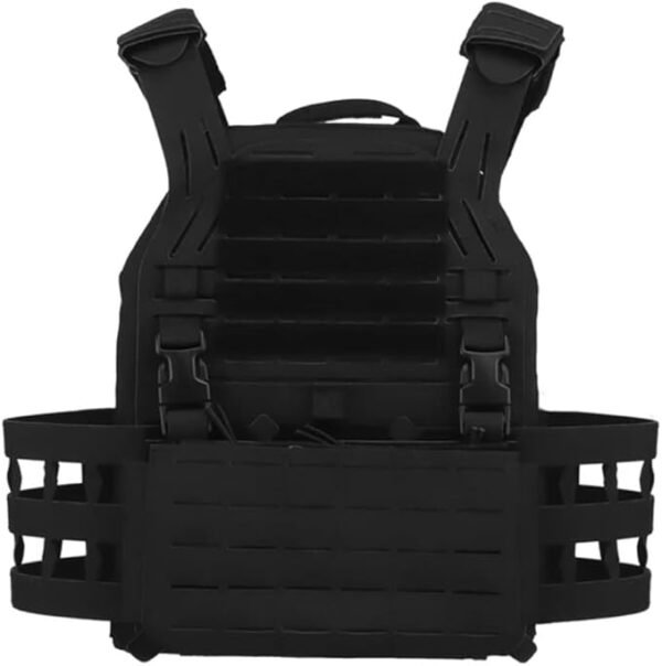KDTAC Tactical Vest Black Front Panel - Ultra-Lightweight MOLLE Modular System with StealthCore™ Laser-Cut Tech (2025 MIL-SPEC Edition)